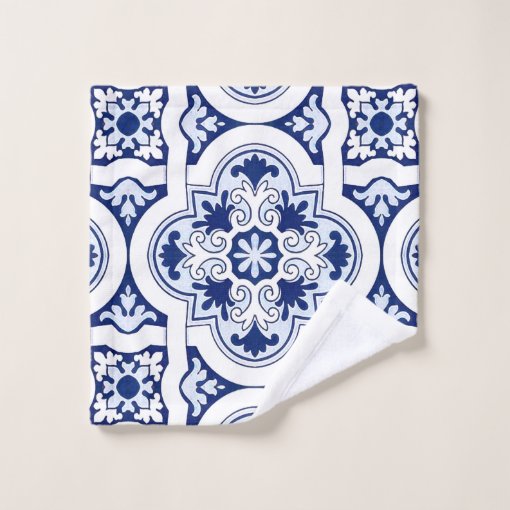 Portuguese blue tile bath towel set Zazzle