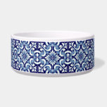 Portuguese blue tile bowl<br><div class="desc">This product has an intricate design with a dark blue background and white ornamental patterns. The design is reminiscent of traditional ceramic or porcelain styles, which may interest those who appreciate classic or vintage aesthetics.</div>