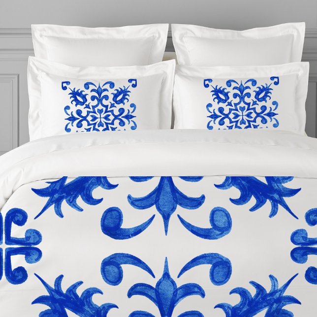 Portuguese Blue Tile central round medallion Duvet Cover (Creator Uploaded)