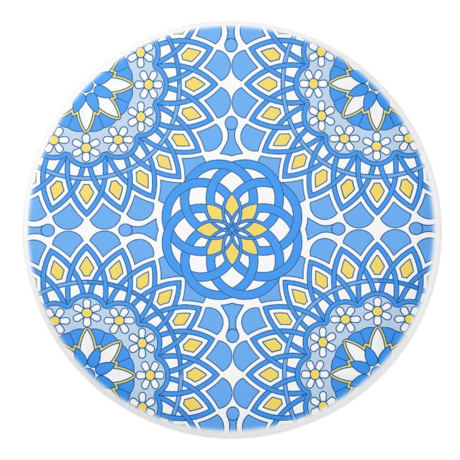 Portuguese blue tile ceramic knob (Front)