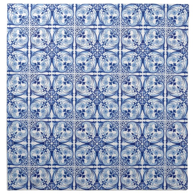 Portuguese blue tile cloth napkin (Front)