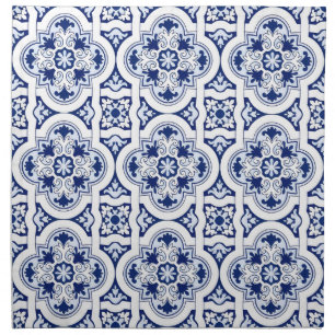 Portuguese blue tile cloth napkin