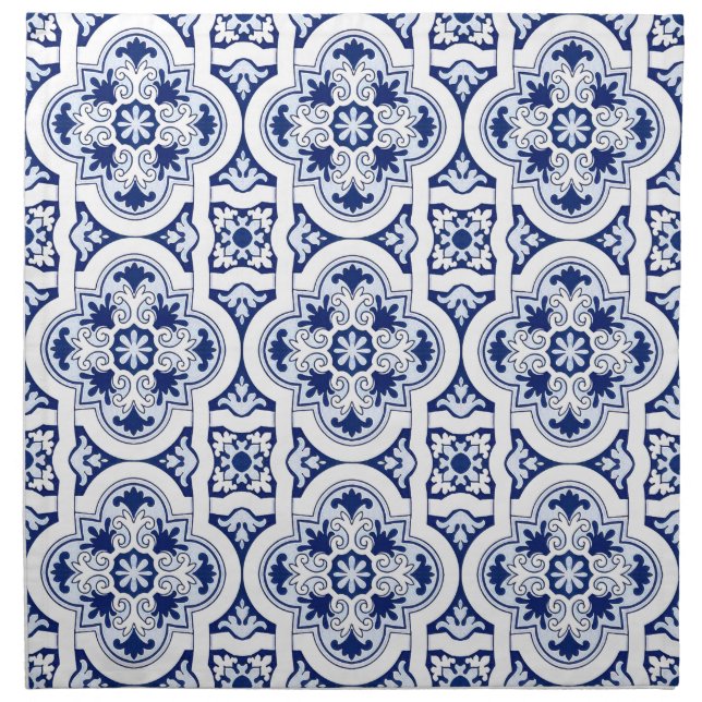 Portuguese blue tile cloth napkin (Front)