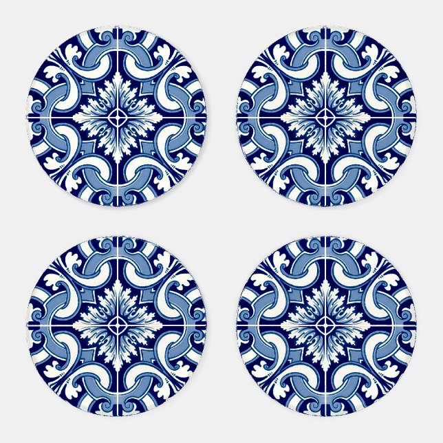 Portuguese blue tile coaster set (Set)