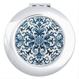 Portuguese blue tile compact mirror