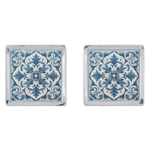 Portuguese blue tile cufflinks