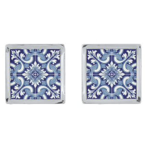 Portuguese blue tile cufflinks