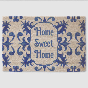 Portuguese Blue Tile Custom Doormat – Fiber Materi