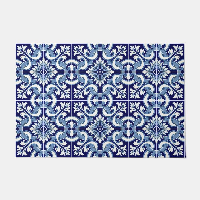 Portuguese blue tile doormat (Front)
