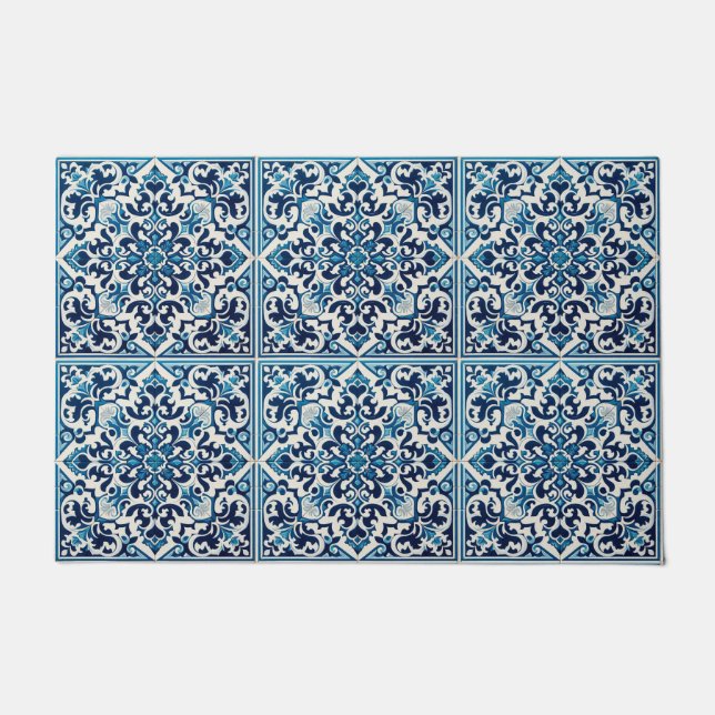 Portuguese blue tile doormat (Front)