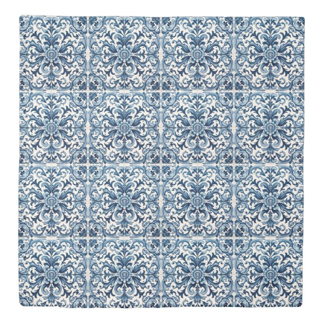 Portuguese blue tile duvet cover (Front)