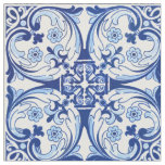 Portuguese blue tile fabric
