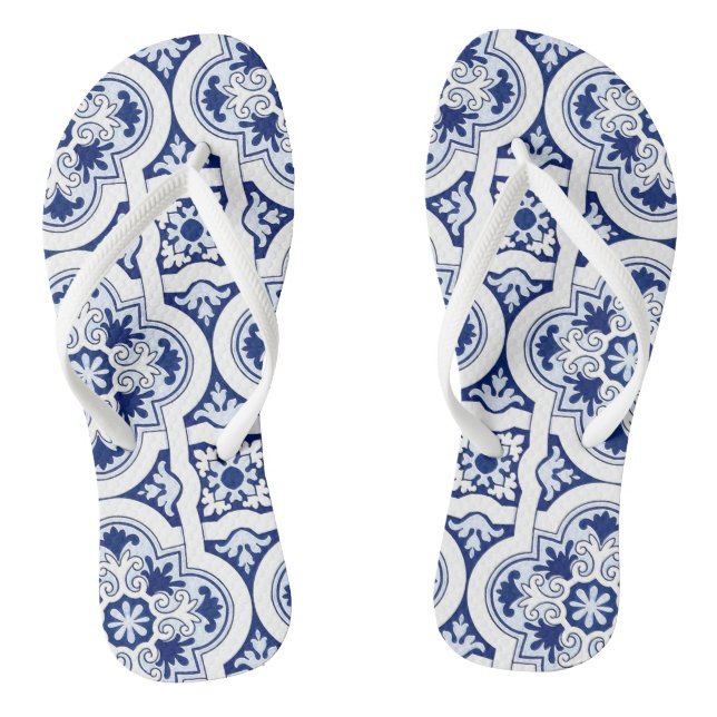 Portuguese blue tile flip flops (Footbed)