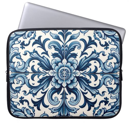 Portuguese blue tile laptop sleeve