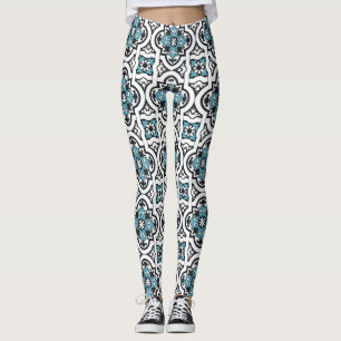 Portuguese blue tile leggings