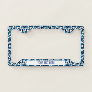 Portuguese blue tile license plate frame
