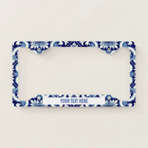 Portuguese blue tile license plate frame