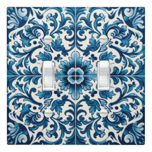 Portuguese blue tile light switch cover