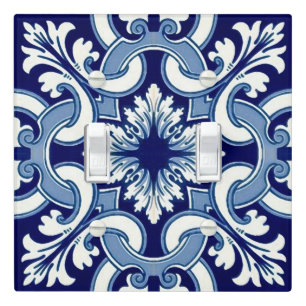 Portuguese blue tile light switch cover