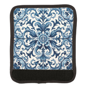 Portuguese blue tile luggage handle wrap