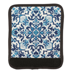 Portuguese blue tile luggage handle wrap
