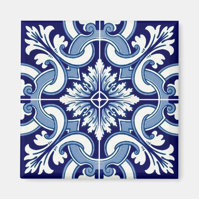 Portuguese blue tile magnet (Front)