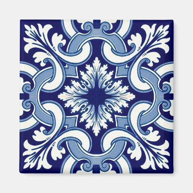 Portuguese blue tile magnet (Front)