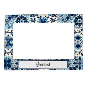 Portuguese blue tile magnetic frame