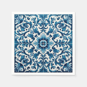 Portuguese blue tile napkins