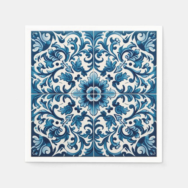 Portuguese blue tile napkins (Front)