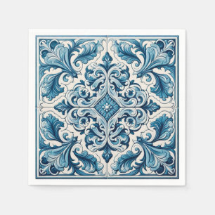 Portuguese blue tile napkins