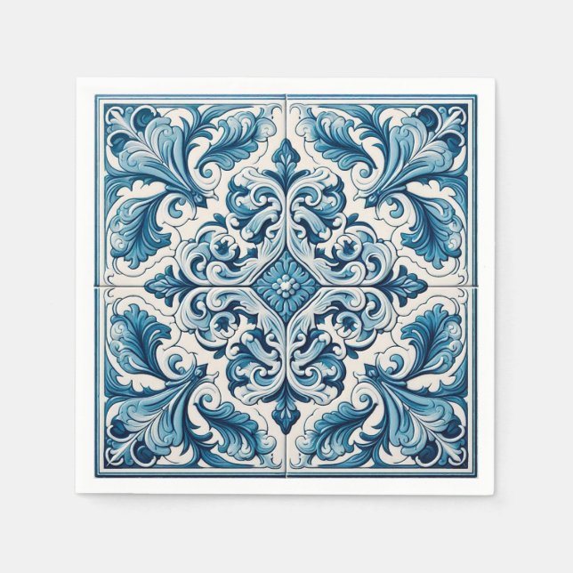 Portuguese blue tile napkins (Front)