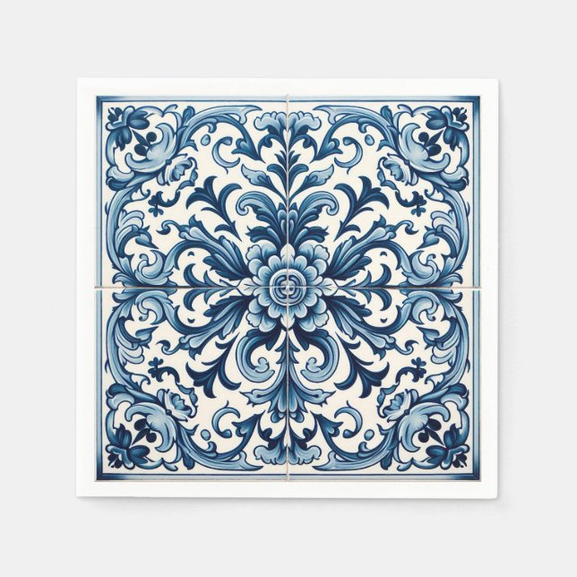 Portuguese blue tile napkins (Front)