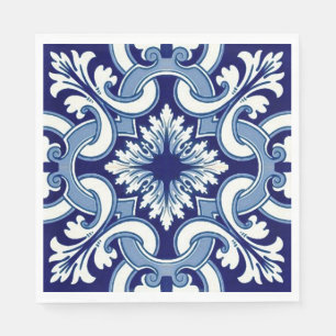 Portuguese blue tile napkins