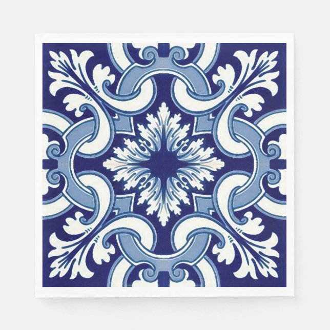 Portuguese blue tile napkins (Front)