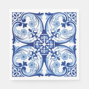 Portuguese blue tile napkins