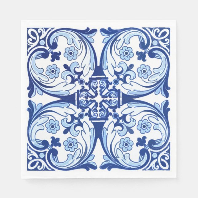 Portuguese blue tile napkins (Front)