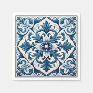 Portuguese blue tile napkins