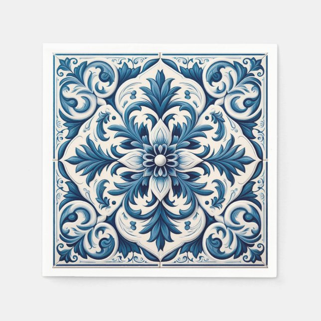 Portuguese blue tile napkins (Front)