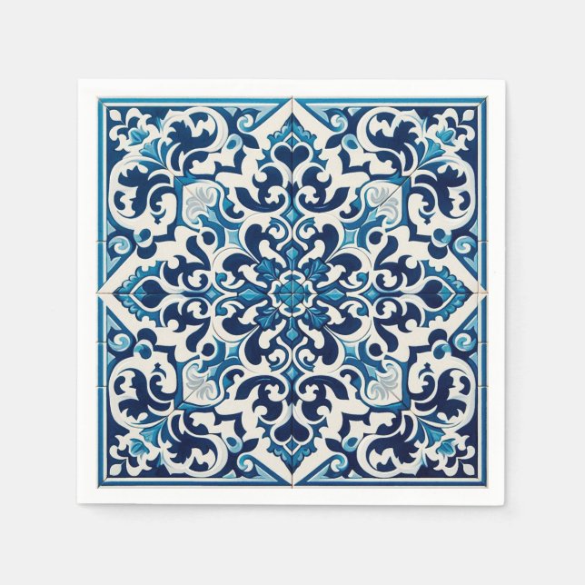 Portuguese blue tile napkins (Front)