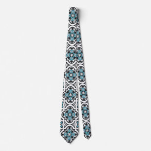 Portuguese blue tile neck tie