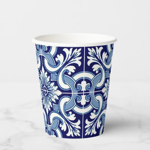 Portuguese blue tile paper cups