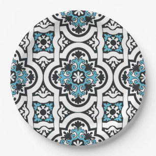 Portuguese blue tile paper plates