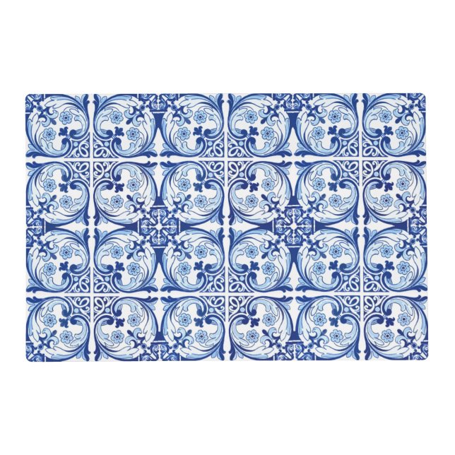 Portuguese blue tile placemat (Front)