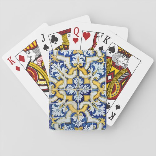 Portuguese blue tile playing cards
