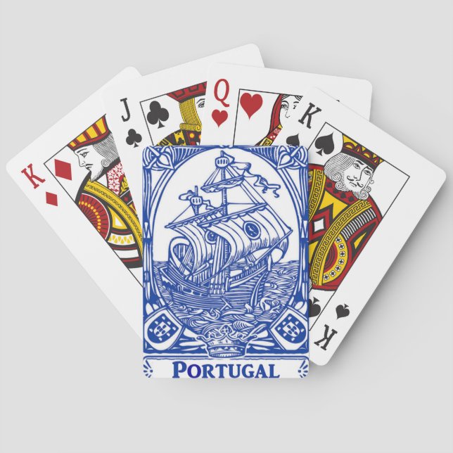Portuguese blue tile poker cards (Back)