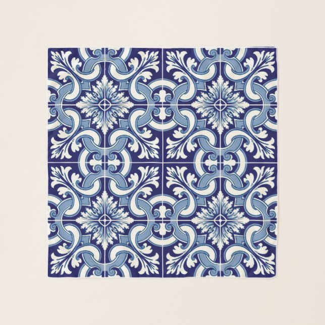 Portuguese blue tile scarf (Front)