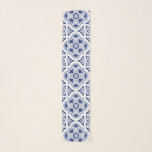 Portuguese blue tile scarf<br><div class="desc">This product has an intricate design with a dark blue background and white ornamental patterns. The design is reminiscent of traditional ceramic or porcelain styles, which may interest those who appreciate classic or vintage aesthetics.</div>
