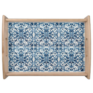 Portuguese blue tile serving tray