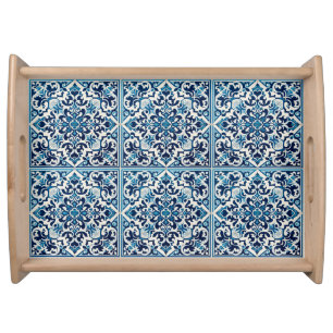 Portuguese blue tile serving tray